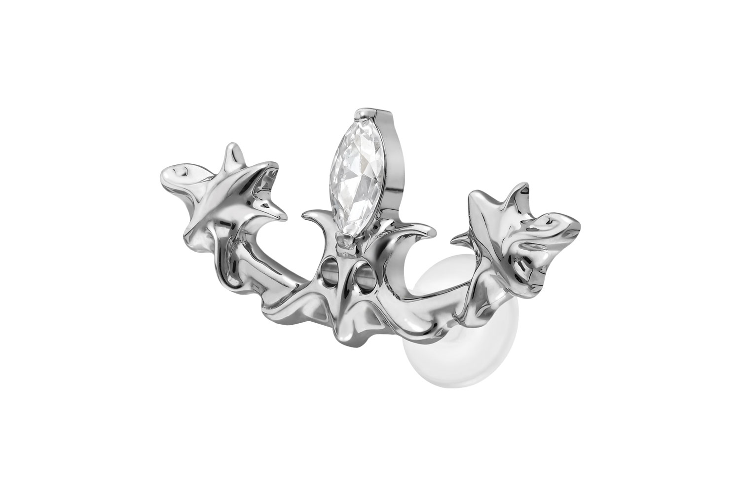 PTFE Labret Piercing mit Innengewinde + Titan-Aufsatz GOTISCHES DESIGN